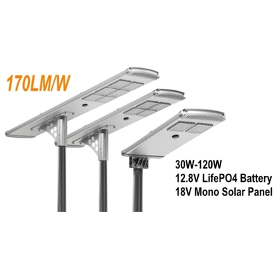Hoge Lumen Zonne Aangedreven Openluchtstraatlantaarns 170lm/w 60W SMD IP65 voor Weg